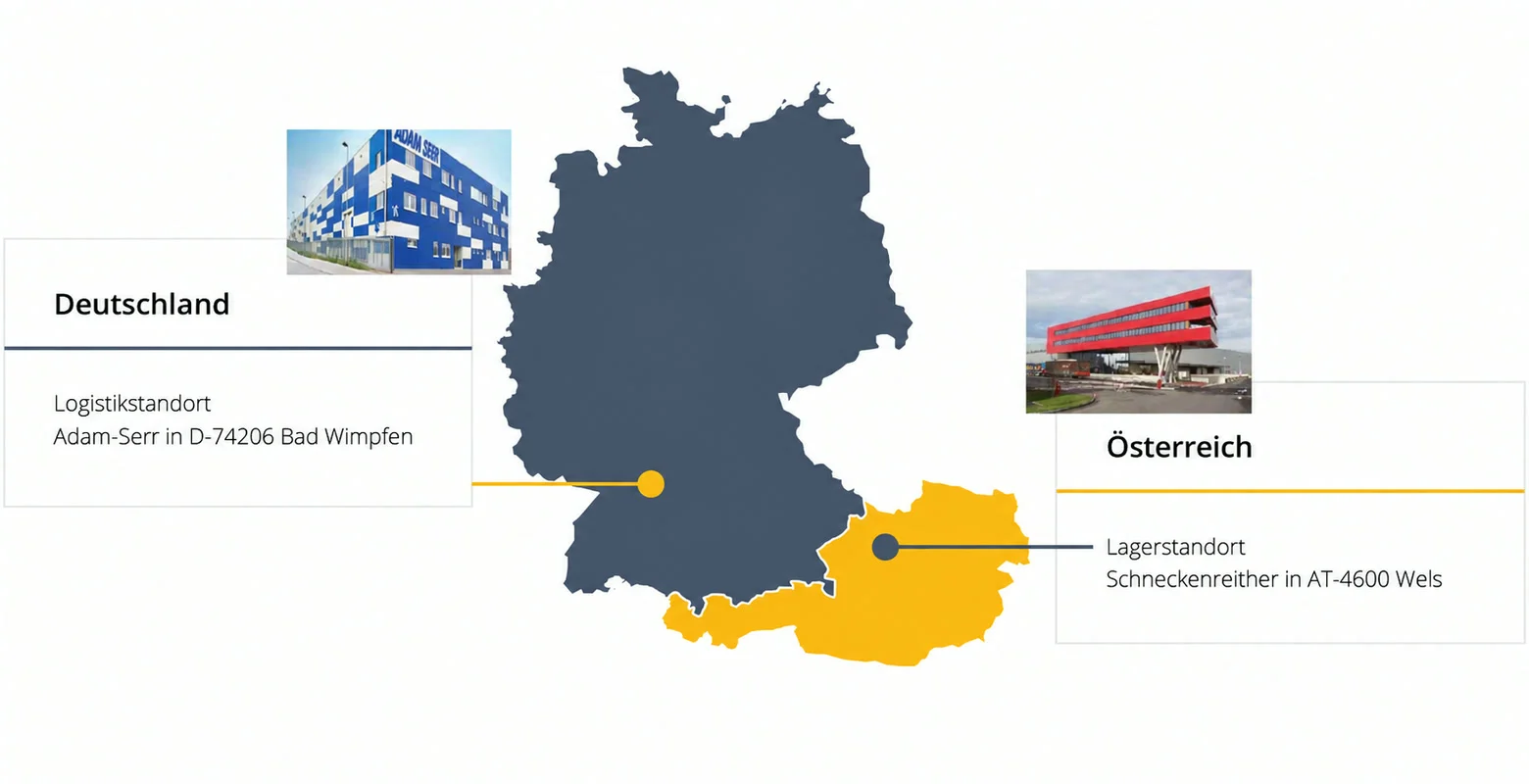 Logistikstandorte in Deutschland und Österreich